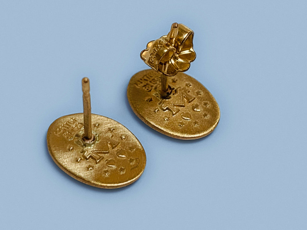 miraculous medal gold earrings