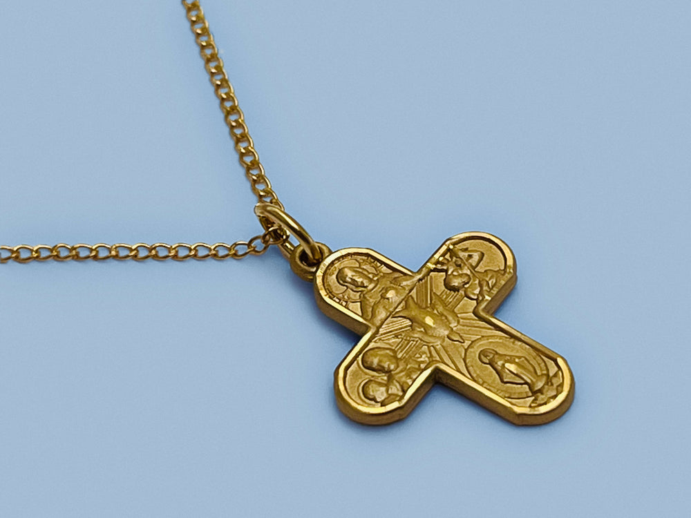 Buy Four Way Cross Pendant, Catholic Cross, Sterling Silver 925, Dainty  Cross, Scapular Cross, St Benedict Holy Spirit Cross, Dainty 4 Way Cross  Online in India - Etsy