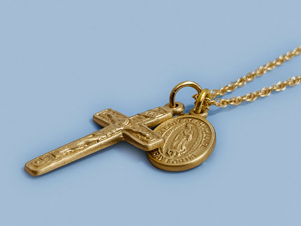 gold crucifix necklace