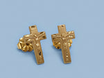 gold crucifix earrings
