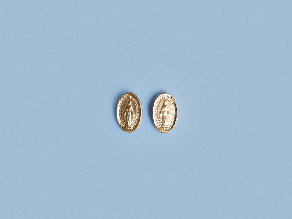 
            
                Load image into Gallery viewer, miraculous medal earrings
            
        