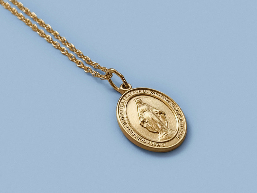 
            
                Load image into Gallery viewer, Gold Miraculous Medal Necklace
            
        