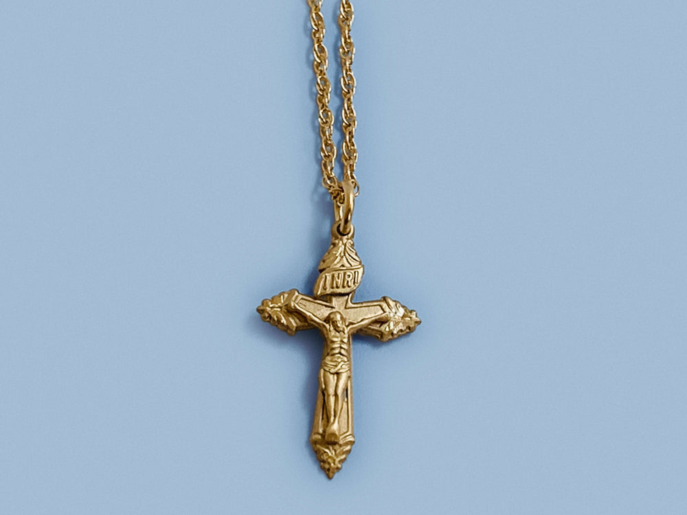 gold crucifix necklace for women