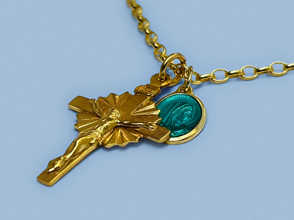 
            
                Load image into Gallery viewer, Crucifix Necklace in Gold
            
        
