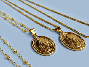 
            
                Load image into Gallery viewer, Miraculous Medal Necklace in Gold Filled
            
        