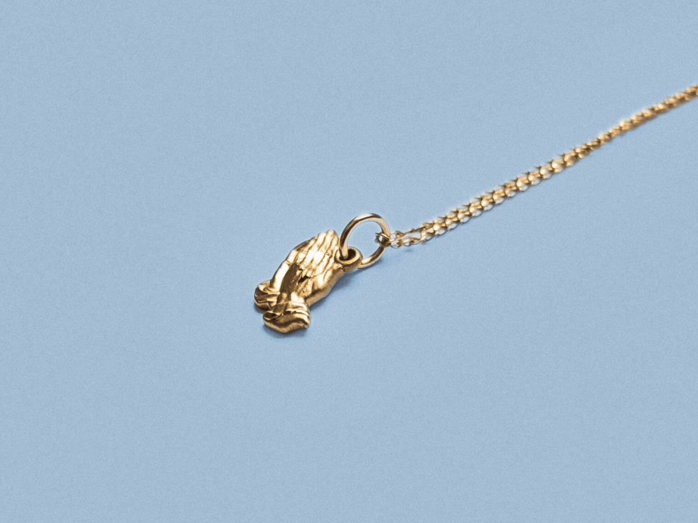 Praying Hands Gold Necklace