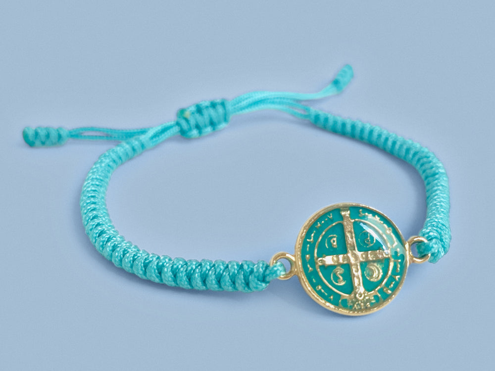 St Benedict Medal Bracelet - Adjustable Cord In Any Color