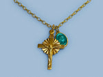 Womans Crucifix Necklace Gold